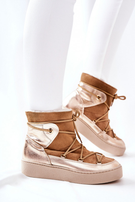 pašiltinti Zomšiniai batai sniego batai rudos spalvos Clarem pašiltinti Zomšiniai batai sniego batai rudos spalvos Clarem