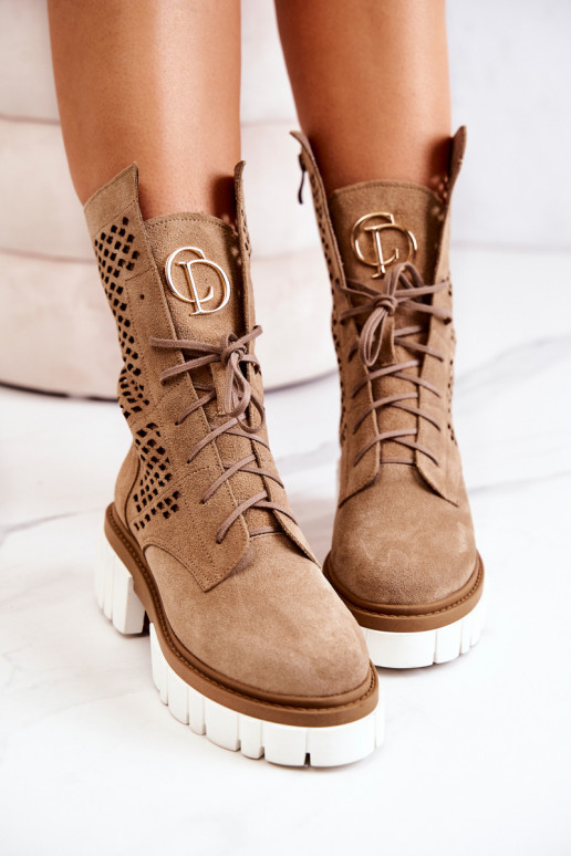 Oda Aukštas Darbiniai kulkšnies batai Nicole rudos spalvos 2706 Oda Aukštas Darbiniai kulkšnies batai Nicole rudos spalvos 2706