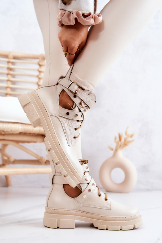 Oda Moteriškas Aulinukai Su išpjovomis dramblio kaulo spalvos Everly