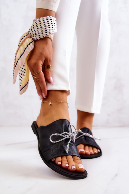 Zazoo 2659 Odinės šlepetės Moteriškas juodos spalvos Zazoo 2659 Odinės šlepetės Moteriškas juodos spalvos