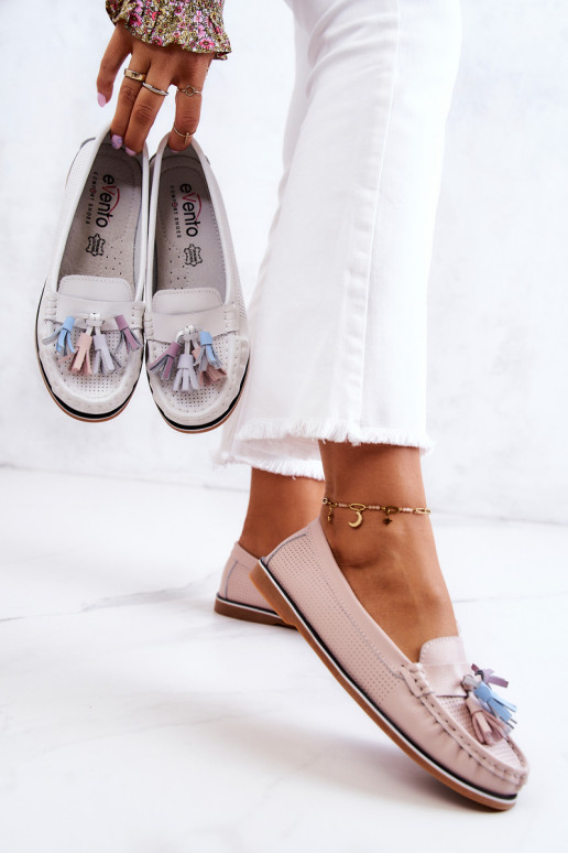 Oda moteriški mokasinai su kutais rožinės spalvos Laressa Oda moteriški mokasinai su kutais rožinės spalvos Laressa