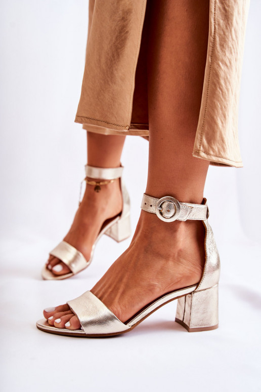 Oda Aukštakulniai sandalai Tai turiciejka 04141-42 aukso spalvos Oda Aukštakulniai sandalai Tai turiciejka 04141-42 aukso spalvos