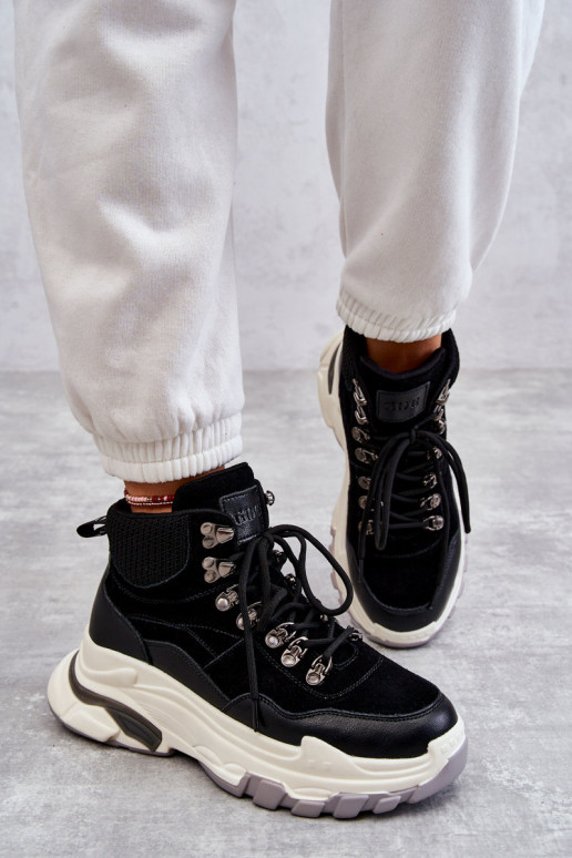 Moteriškas Aukštas sportiniai bateliai GOE KK2N4098 juodos spalvos Moteriškas Aukštas sportiniai bateliai GOE KK2N4098 juodos spalvos