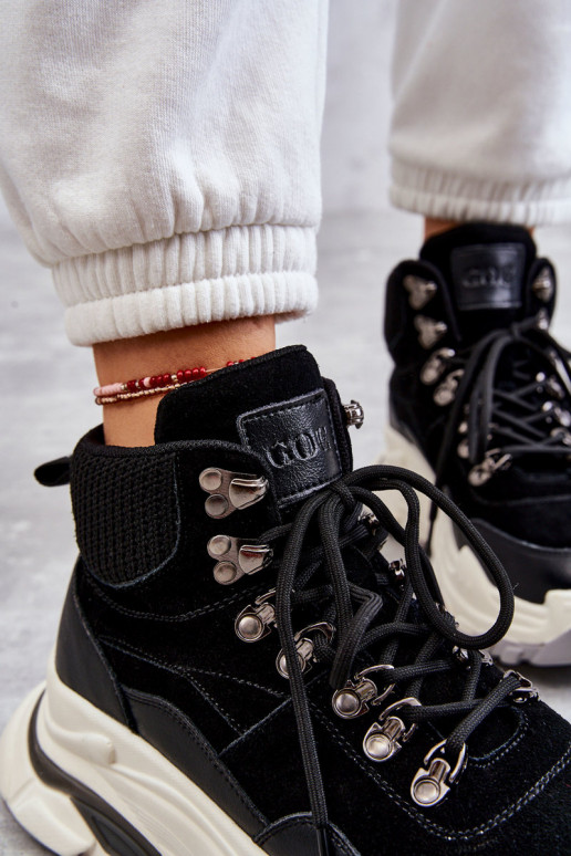 Moteriškas Aukštas sportiniai bateliai GOE KK2N4098 juodos spalvos Moteriškas Aukštas sportiniai bateliai GOE KK2N4098 juodos spalvos