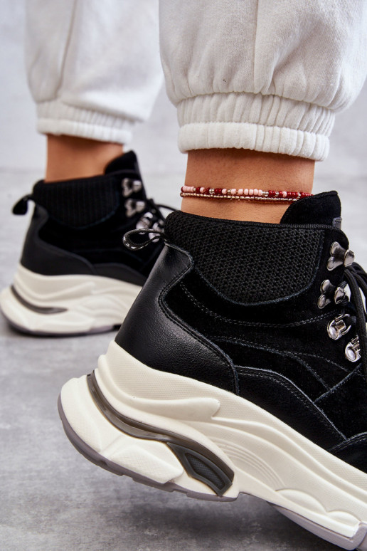 Moteriškas Aukštas sportiniai bateliai GOE KK2N4098 juodos spalvos Moteriškas Aukštas sportiniai bateliai GOE KK2N4098 juodos spalvos