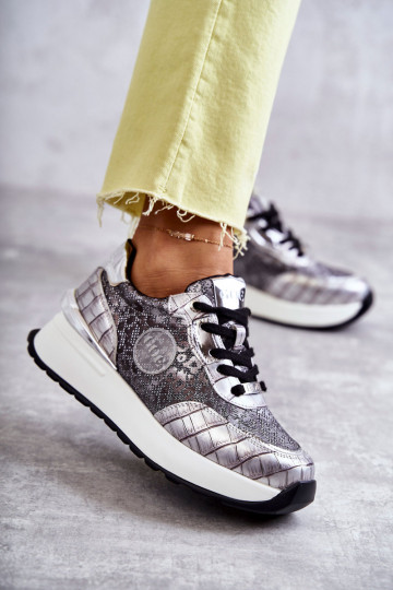 Moteriškas sportiniai bateliai Ant platformos GOE KK2N4083 sidabro spalvos