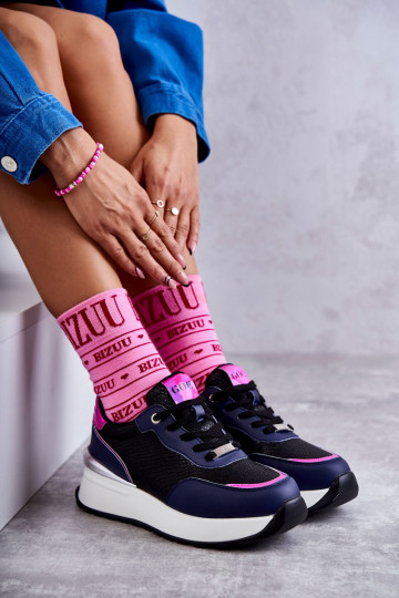 Moteriškas sportiniai bateliai Ant platformos GOE KK2N4081 Juodos ir-tamsiai mėlynos spalvos