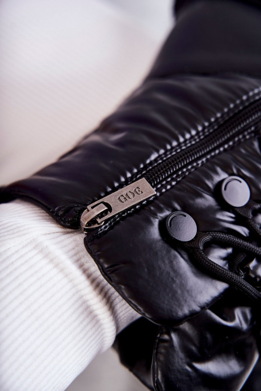 Moteriškas sniego batai su raišteliais GOE KK2N4017 juodos spalvos