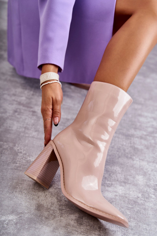 Moteriškas su lako efektu Aulinukai ilgaauliai batai smėlio spalvos Tai turirgit