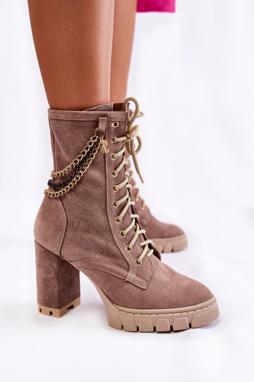 Zomšiniai batai su raišteliais LeĮskis Shoes 3244/G smėlio spalvos Zomšiniai batai su raišteliais LeĮskis Shoes 3244/G smėlio spalvos