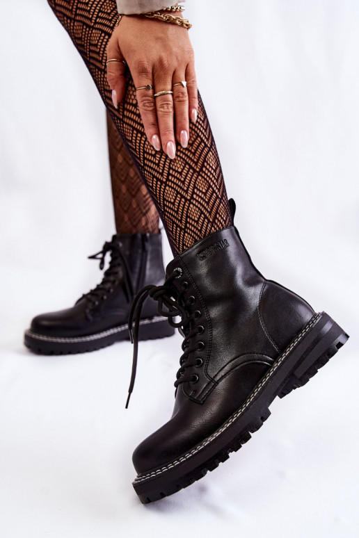 Moteriškas Aulinukai su platforma Big Star KK274538 juodos spalvos