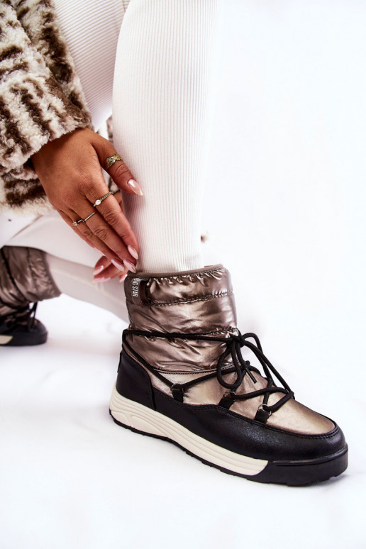 Moteriškas sniego batai Memory Foam Big Star KK274275 pilkos-juodos spalvos Moteriškas sniego batai Memory Foam Big Star KK274275 pilkos-juodos spalvos