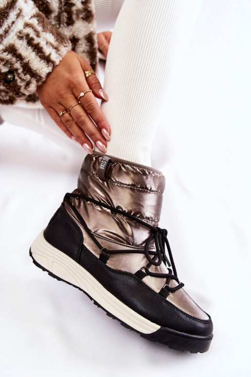 Moteriškas sniego batai Memory Foam Big Star KK274275 pilkos-juodos spalvos Moteriškas sniego batai Memory Foam Big Star KK274275 pilkos-juodos spalvos