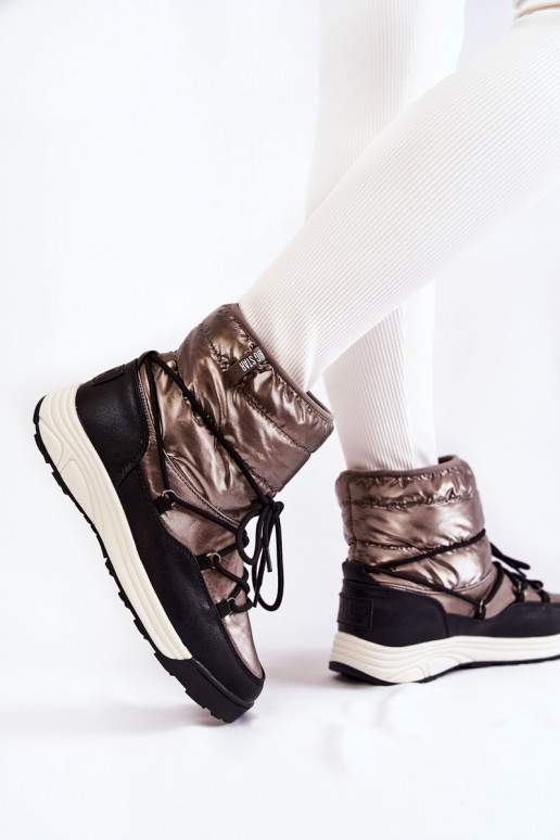 Moteriškas sniego batai Memory Foam Big Star KK274275 pilkos-juodos spalvos Moteriškas sniego batai Memory Foam Big Star KK274275 pilkos-juodos spalvos