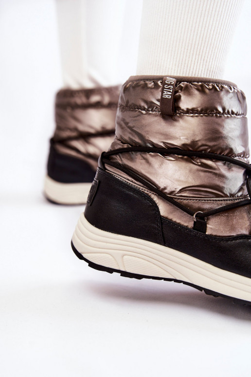 Moteriškas sniego batai Memory Foam Big Star KK274275 pilkos-juodos spalvos Moteriškas sniego batai Memory Foam Big Star KK274275 pilkos-juodos spalvos