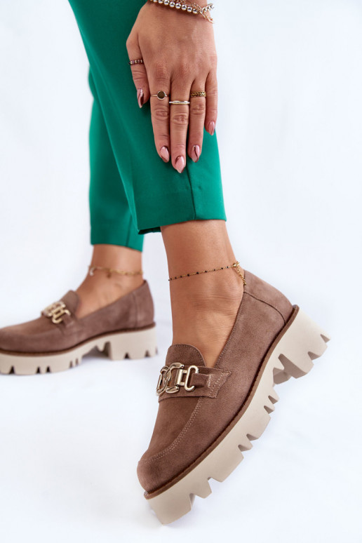 iš zomšos batai su ornamentais Laura Messi 2489 rudos spalvos