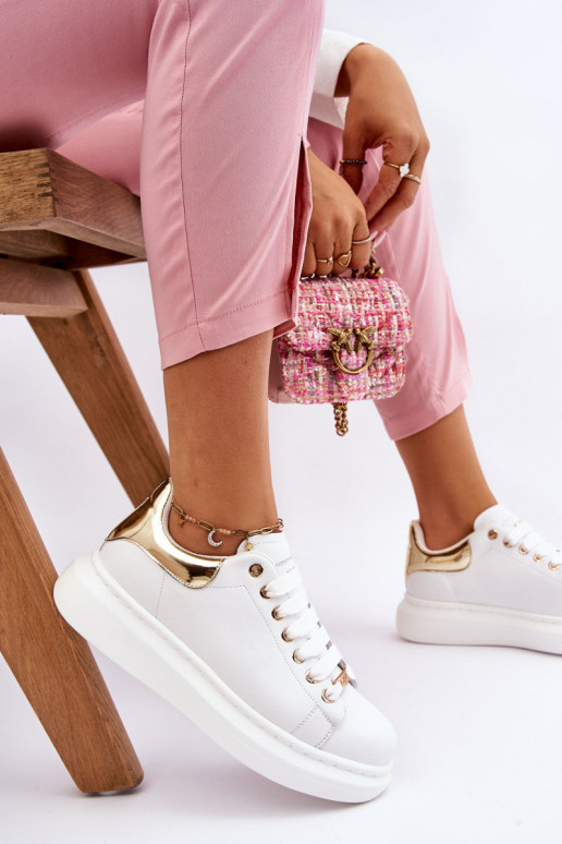 Moteriškas sportiniai bateliai GOE LL2N4011 Baltos-aukso spalvos