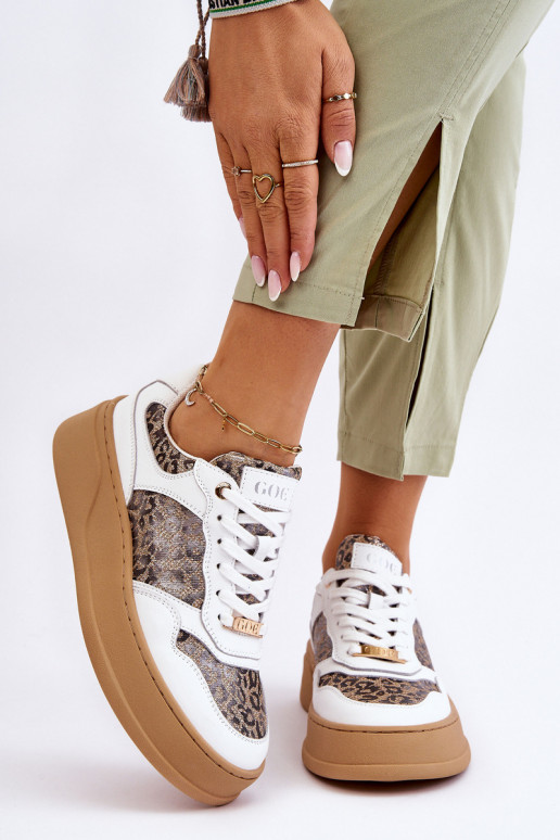 Moteriškas Patogūs sportbačiai GOE LL2N4052 Baltos-smėlio spalvos