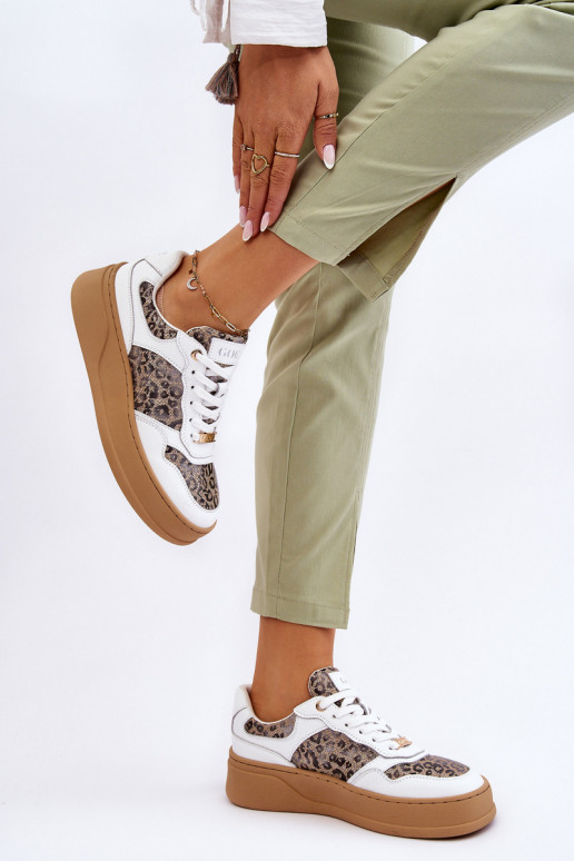 Moteriškas Patogūs sportbačiai GOE LL2N4052 Baltos-smėlio spalvos