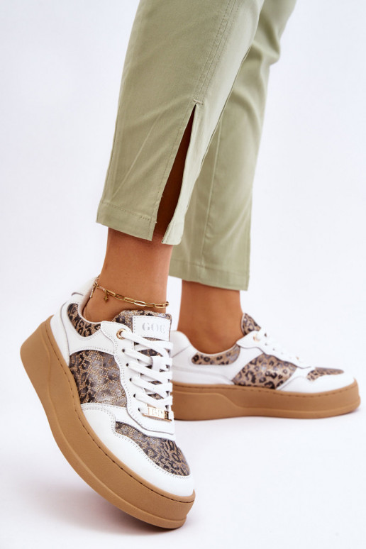 Moteriškas Patogūs sportbačiai GOE LL2N4052 Baltos-smėlio spalvos