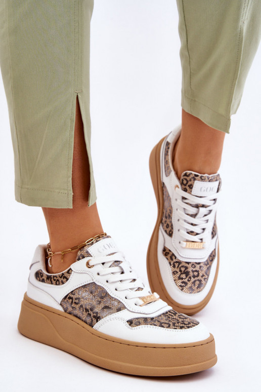 Moteriškas Patogūs sportbačiai GOE LL2N4052 Baltos-smėlio spalvos