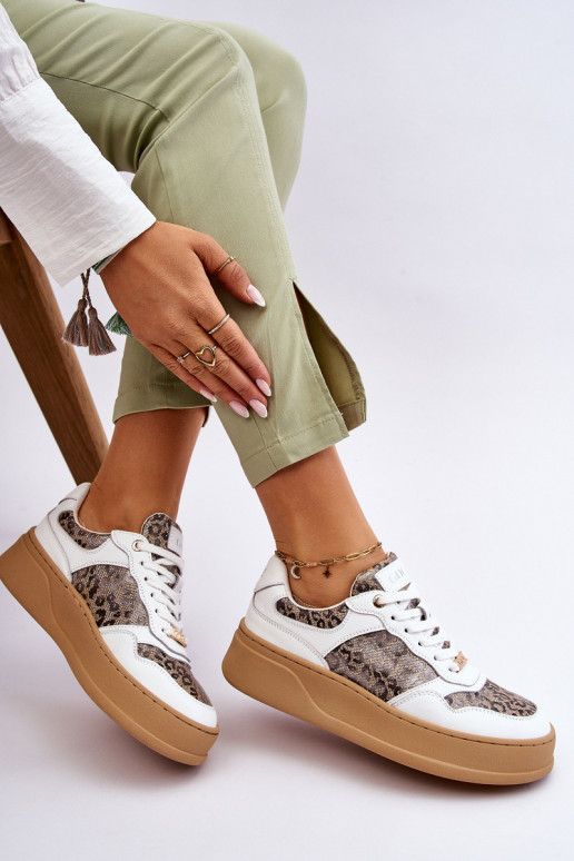 Moteriškas Patogūs sportbačiai GOE LL2N4052 Baltos-smėlio spalvos