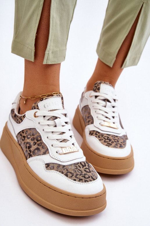 Moteriškas Patogūs sportbačiai GOE LL2N4052 Baltos-smėlio spalvos