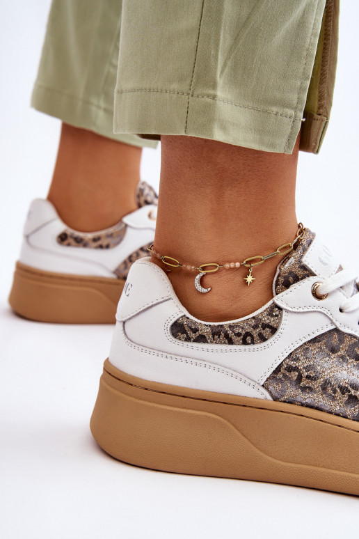 Moteriškas Patogūs sportbačiai GOE LL2N4052 Baltos-smėlio spalvos