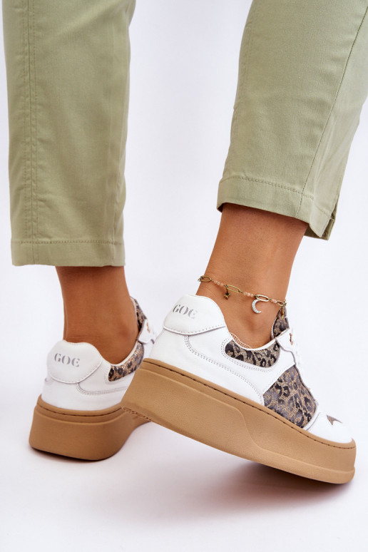 Moteriškas Patogūs sportbačiai GOE LL2N4052 Baltos-smėlio spalvos