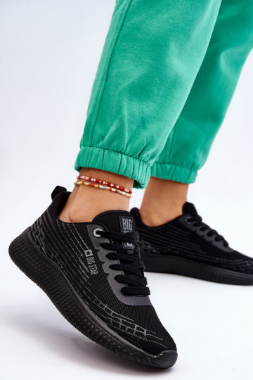 Moteriškas Tinklelis sportiniai bateliai Memory Foam System Big Star LL274662 juodos spalvos