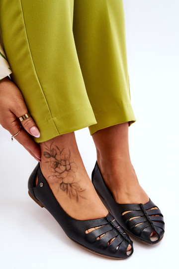 Patogios natūralios odos balerinos Moteriškas juodos spalvos Lemar Luka 2