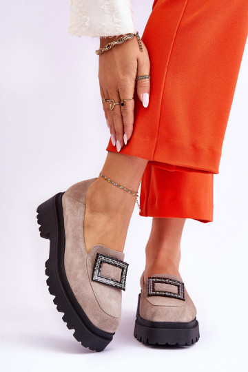 Patogus Zomšiniai mokasinai smėlio spalvos Agathe 2