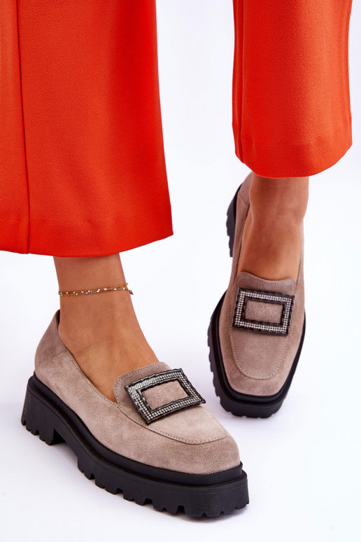 Patogus Zomšiniai mokasinai smėlio spalvos Agathe