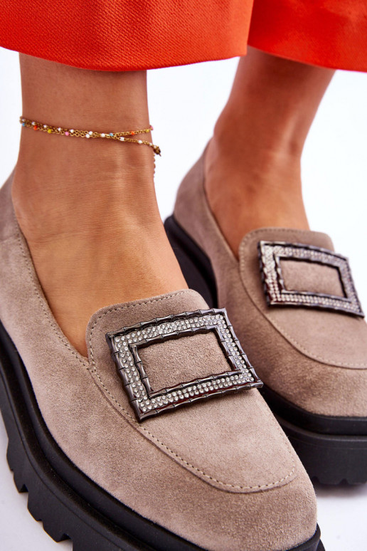 Patogus Zomšiniai mokasinai smėlio spalvos Agathe