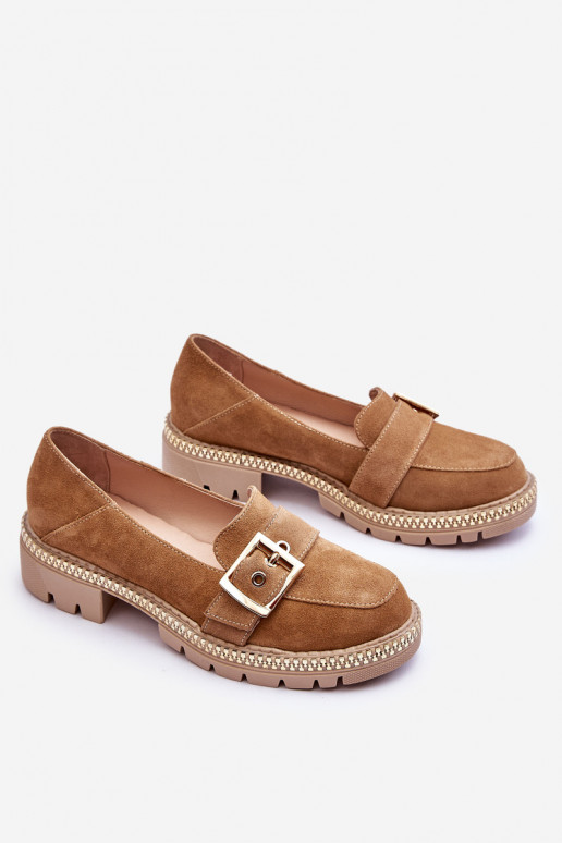 Tai turidingi Zomšiniai mokasinai smėlio spalvos Eloisa