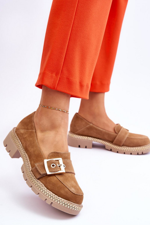 Tai turidingi Zomšiniai mokasinai smėlio spalvos Eloisa