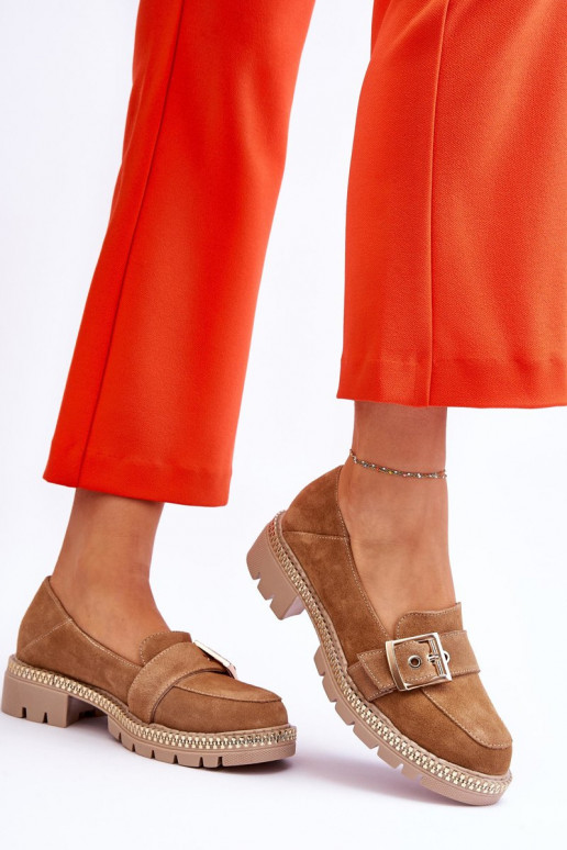 Tai turidingi Zomšiniai mokasinai smėlio spalvos Eloisa