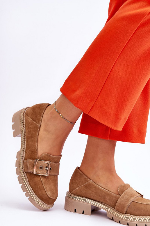 Tai turidingi Zomšiniai mokasinai smėlio spalvos Eloisa