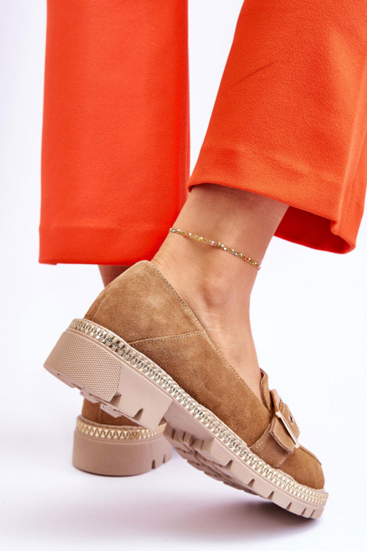 Tai turidingi Zomšiniai mokasinai smėlio spalvos Eloisa