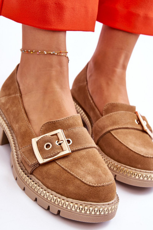 Tai turidingi Zomšiniai mokasinai smėlio spalvos Eloisa