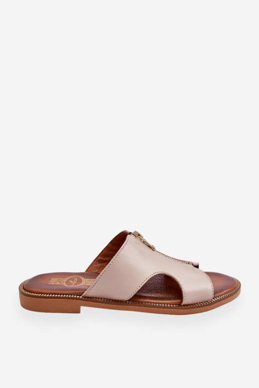 Moteriškas Šlepetės su dekoratyviniais užtrauktukais smėlio spalvos Lemar Clarence Moteriškas Šlepetės su dekoratyviniais užtrauktukais smėlio spalvos Lemar Clarence