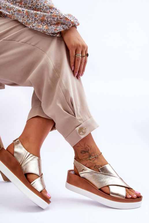 Oda Platforminės basutės aukso spalvos Morgan Oda Platforminės basutės aukso spalvos Morgan