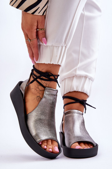 Oda Platforminės basutės Nicole 2743/063 pilkos-juodos spalvos