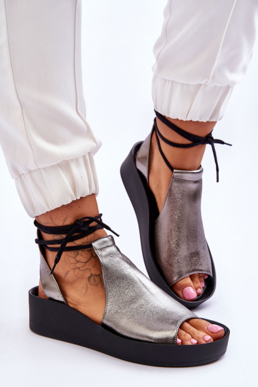 Oda Platforminės basutės Nicole 2743/063 pilkos-juodos spalvos