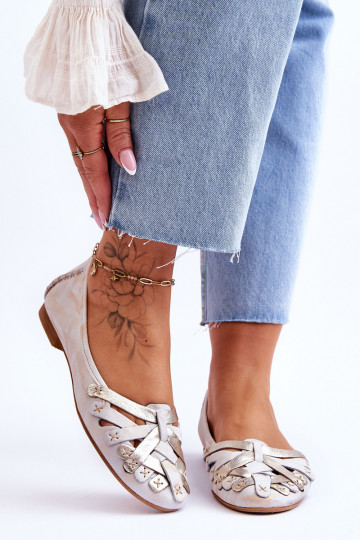 Moteriškas Balerinos Tai turiciejka 01358-22 smėlio spalvos-aukso spalvos