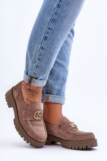 Moteriškas batai iš zomšos su ornamentais smėlio spalvos Rosefalls