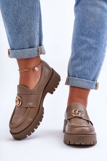 Įjungtatūralios odos batai su ornamentais smėlio spalvos Rosefalls