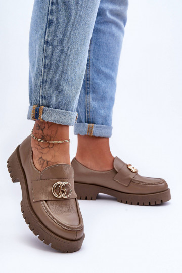 Įjungtatūralios odos batai su ornamentais smėlio spalvos Rosefalls 2