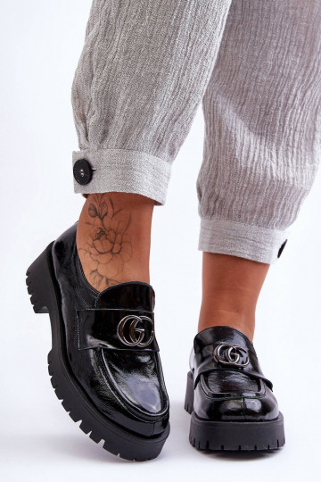 Įjungtatūralios odos batai su ornamentais juodos spalvos Rosefalls