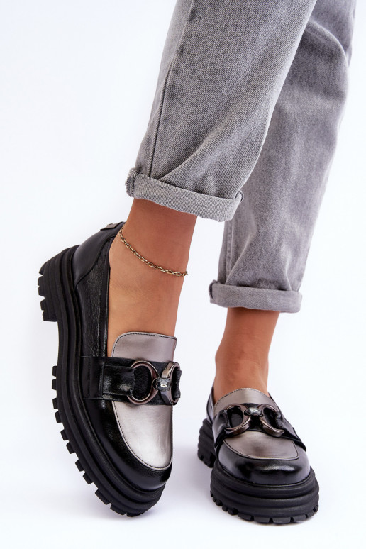 Odiniai pusbačiai masyviu padu juodos spalvos Elkiza Odiniai pusbačiai masyviu padu juodos spalvos Elkiza